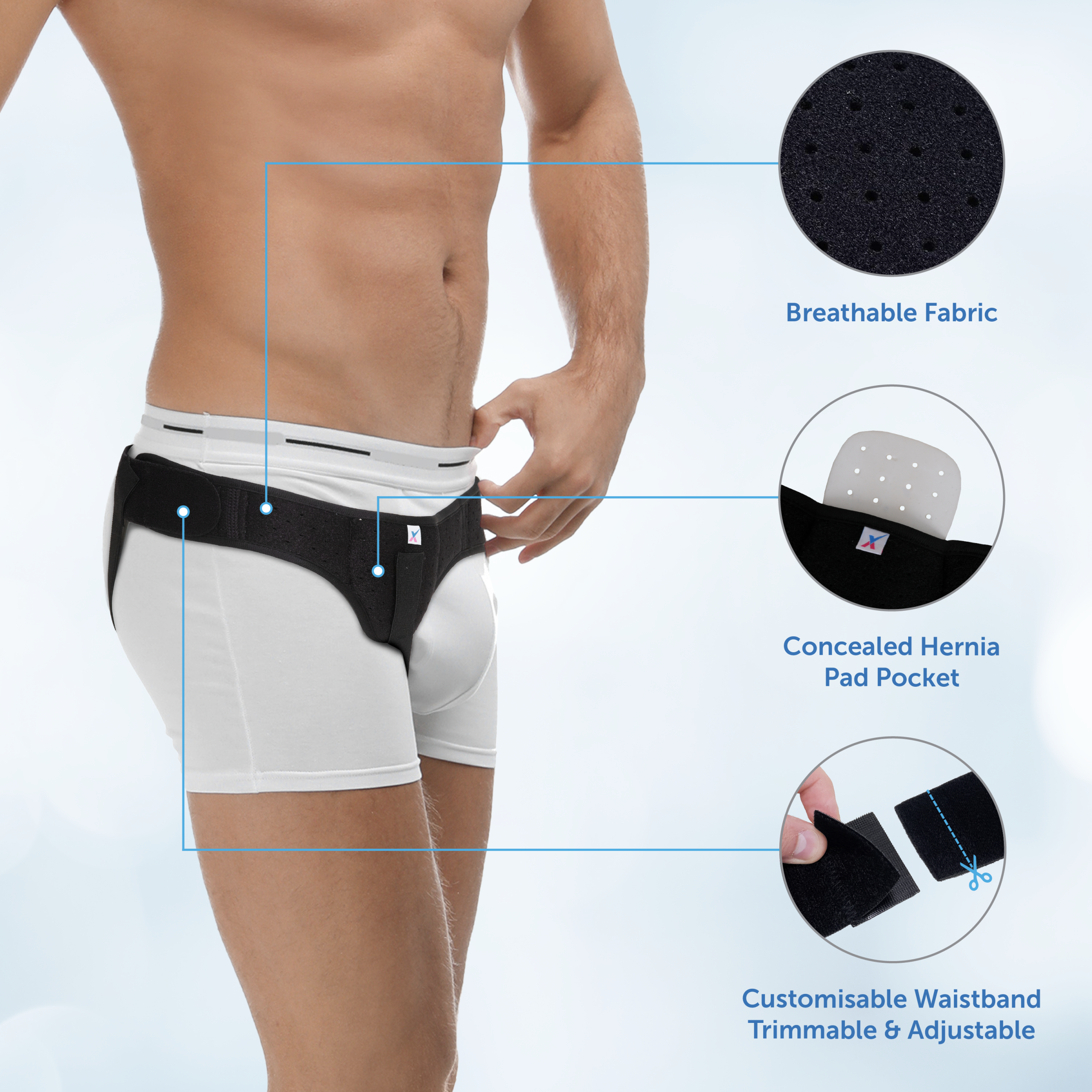 Hernia Belt for Inguinal Hernia Support, Left & Right