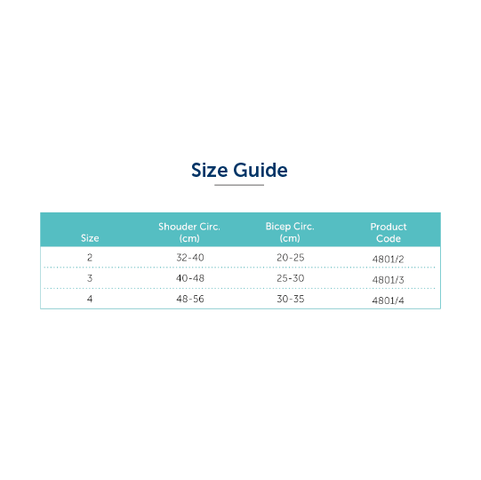 Thermo-med® Single Support Size Chart