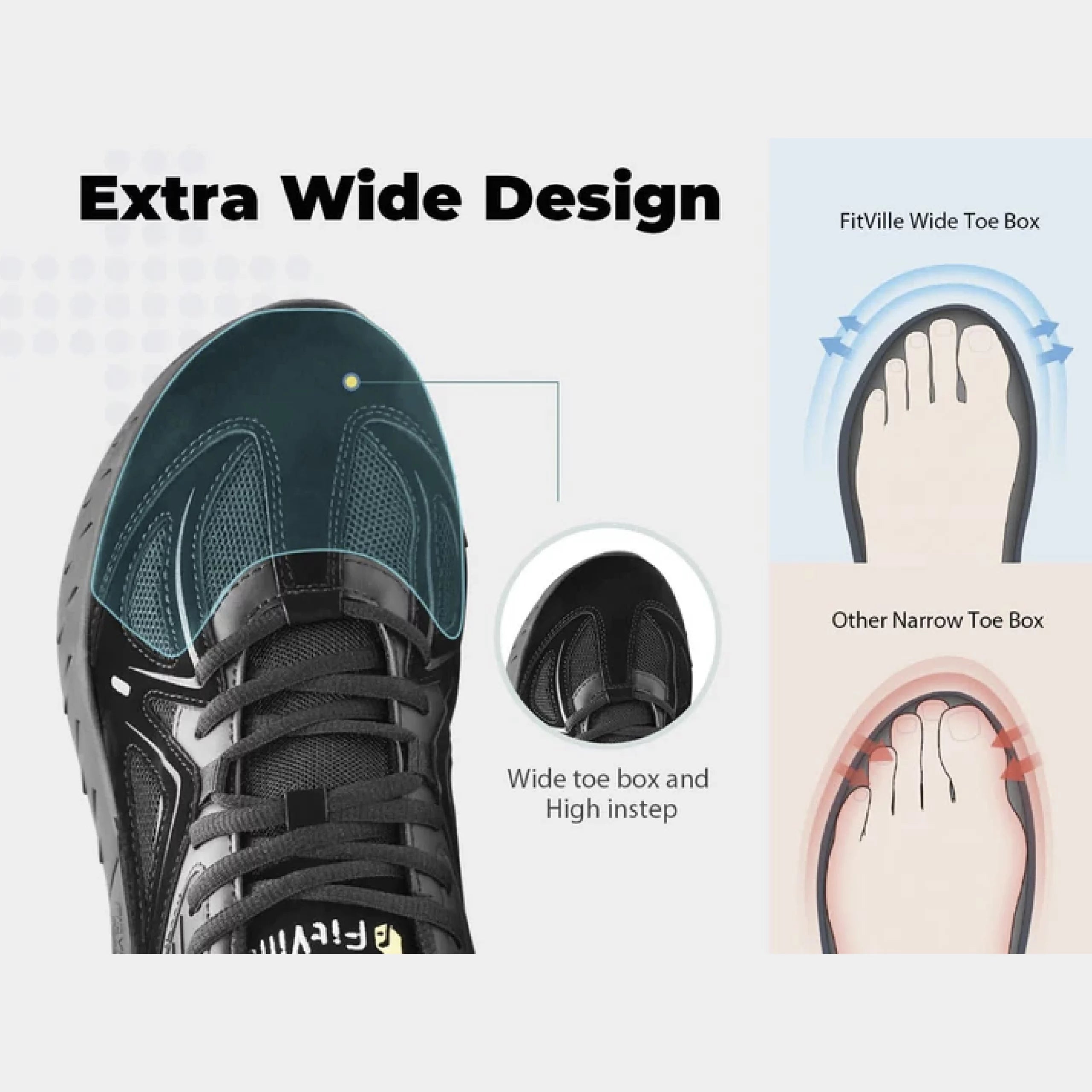 FitVille Men's Rebound Core Walking Shoes