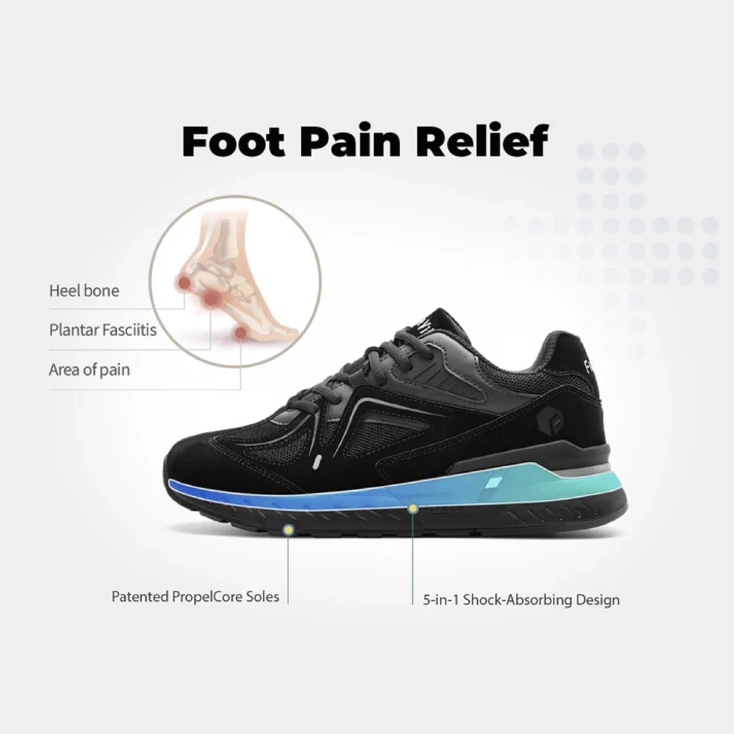 FitVille Men's Rebound Core Walking Shoes