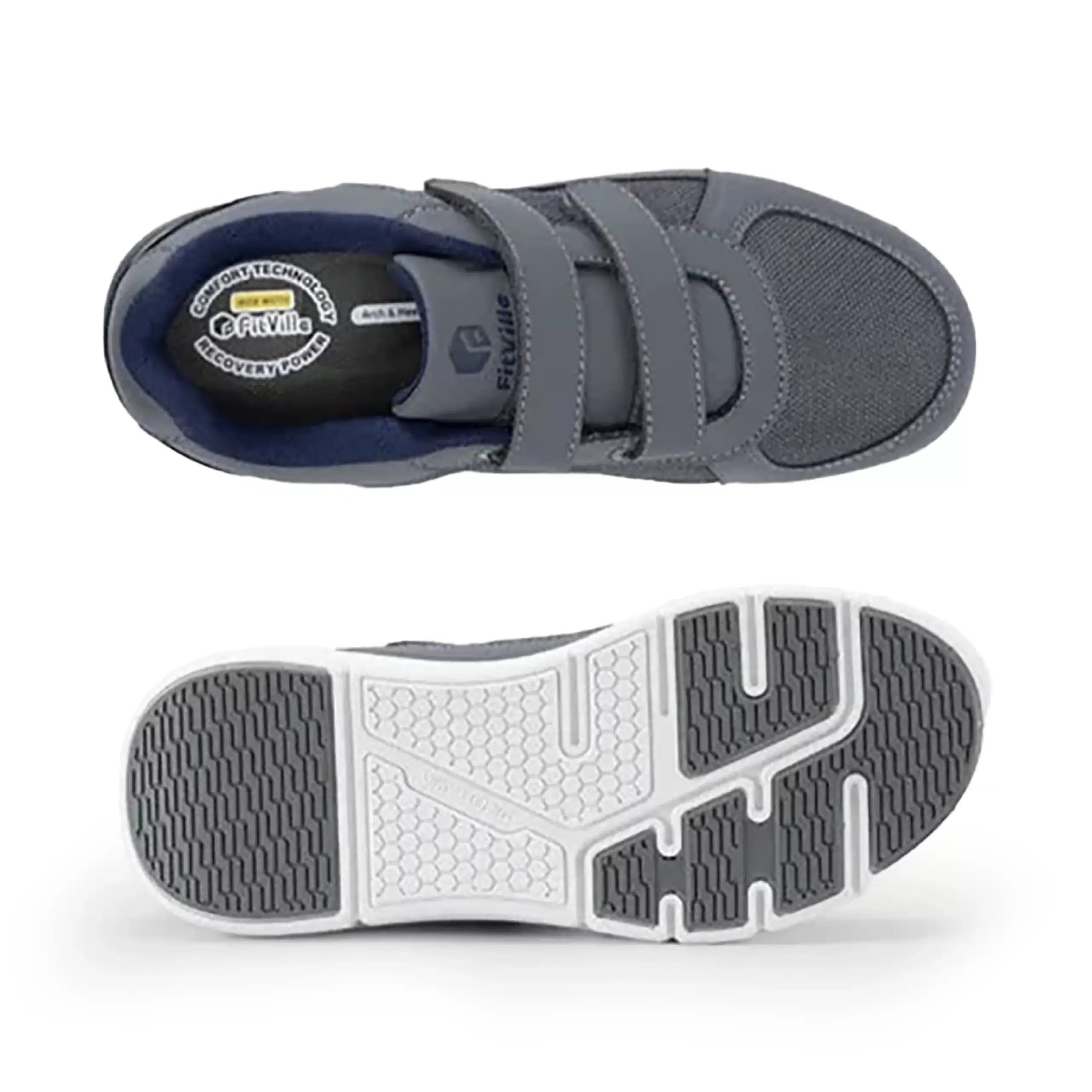 FitVille Men's EasyTop Duo Strap Diabetic Shoes