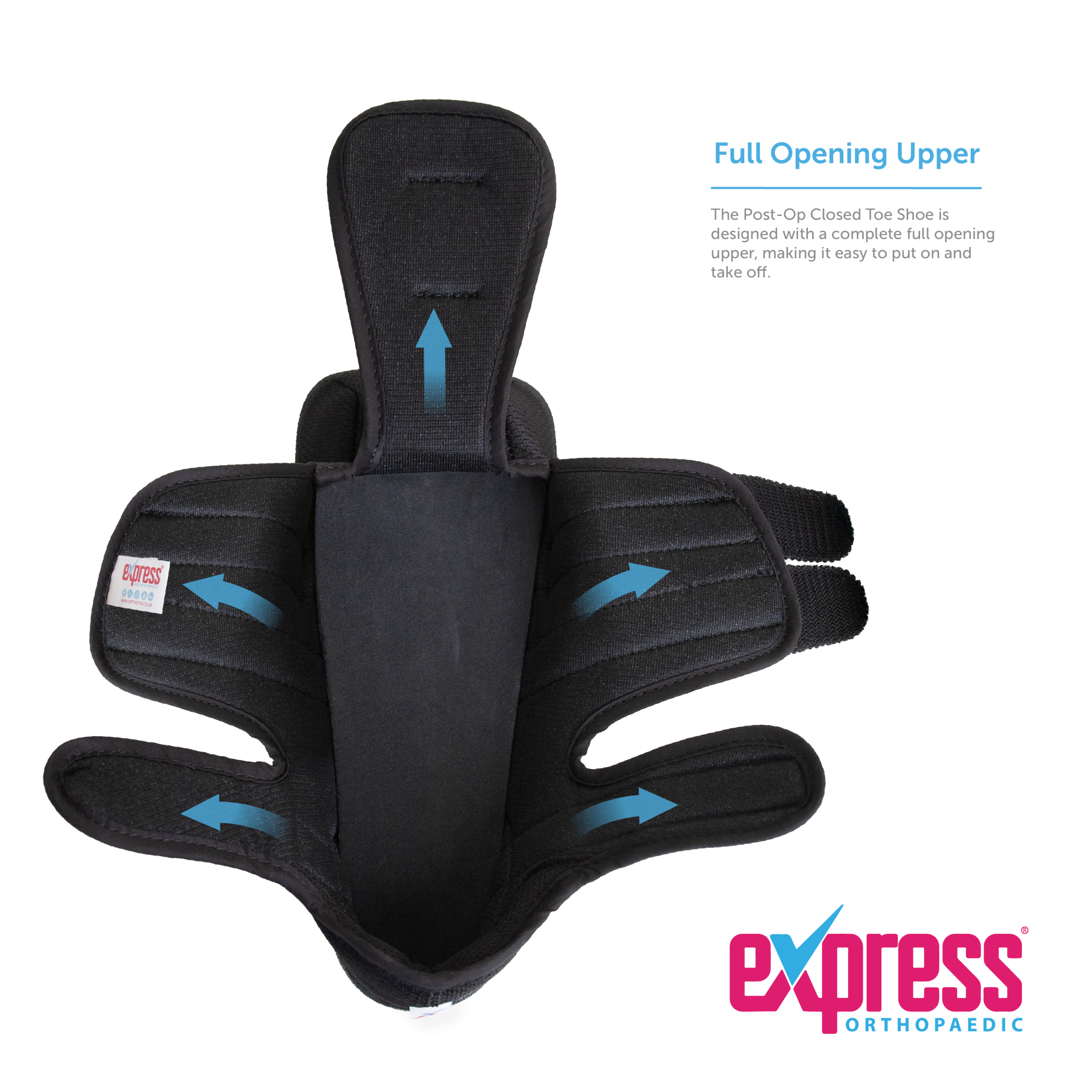 Post-Op Closed Toe Shoe by Express Orthopaedic® - Full Opening Upper