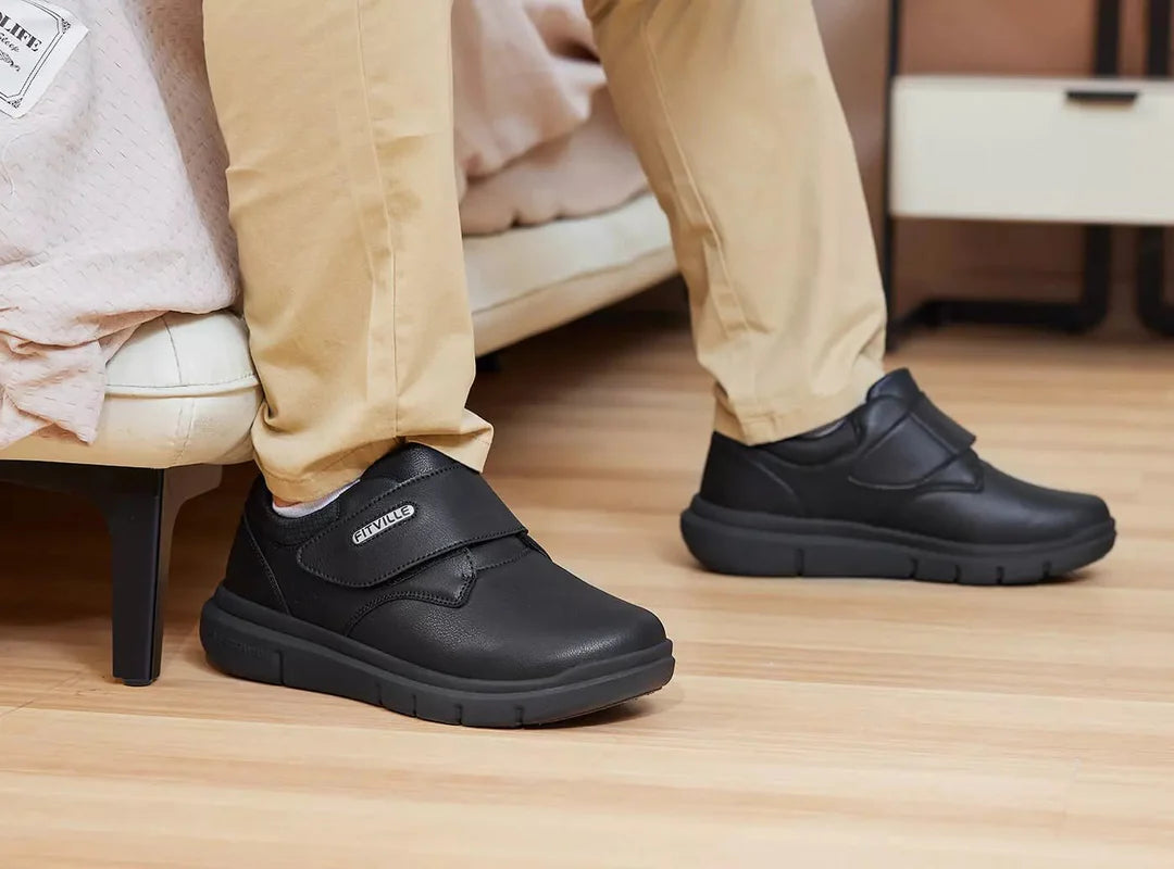 FitVille Men's EasyTop Deluxe Dress Shoe