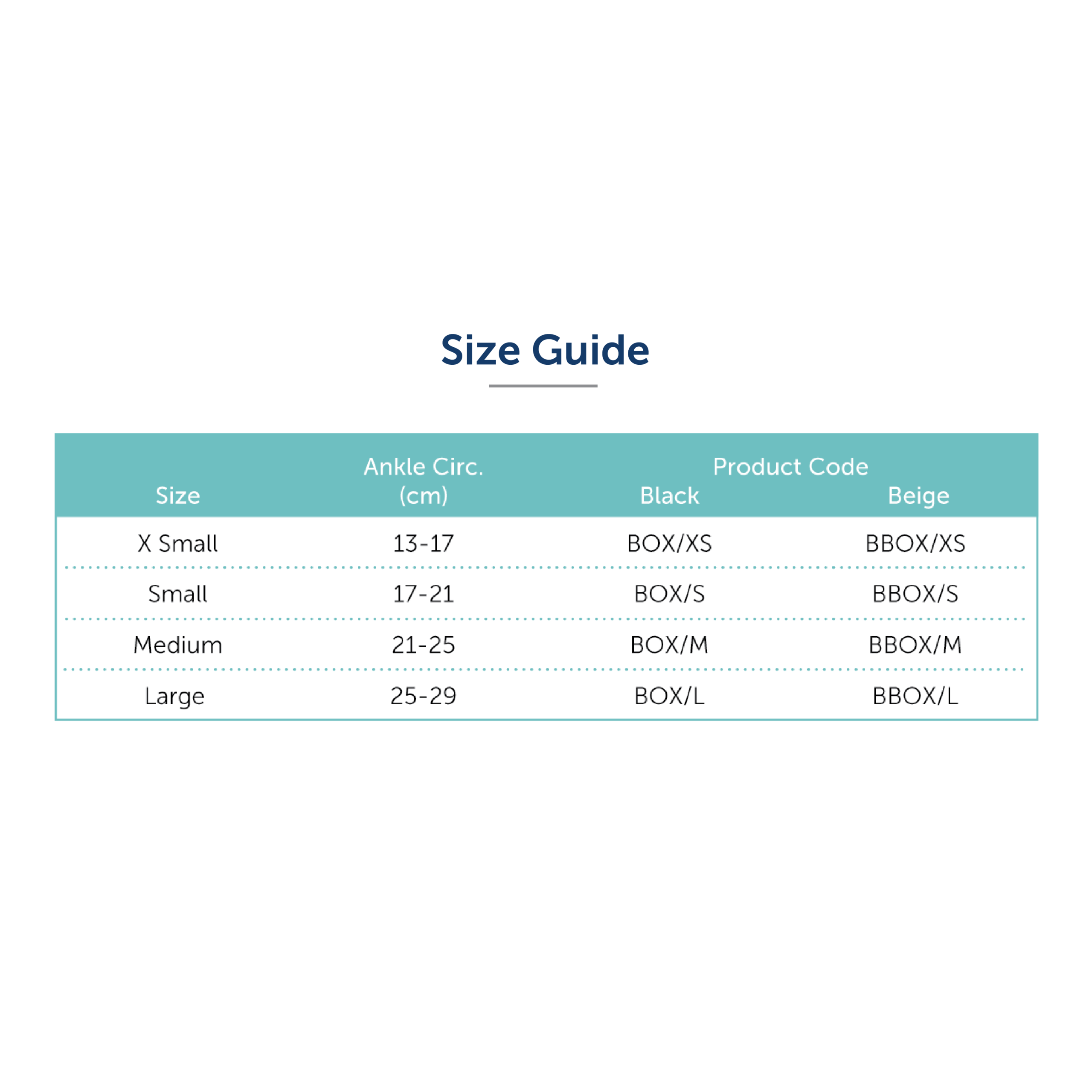 Boxia® Foot Drop Support Size Guide