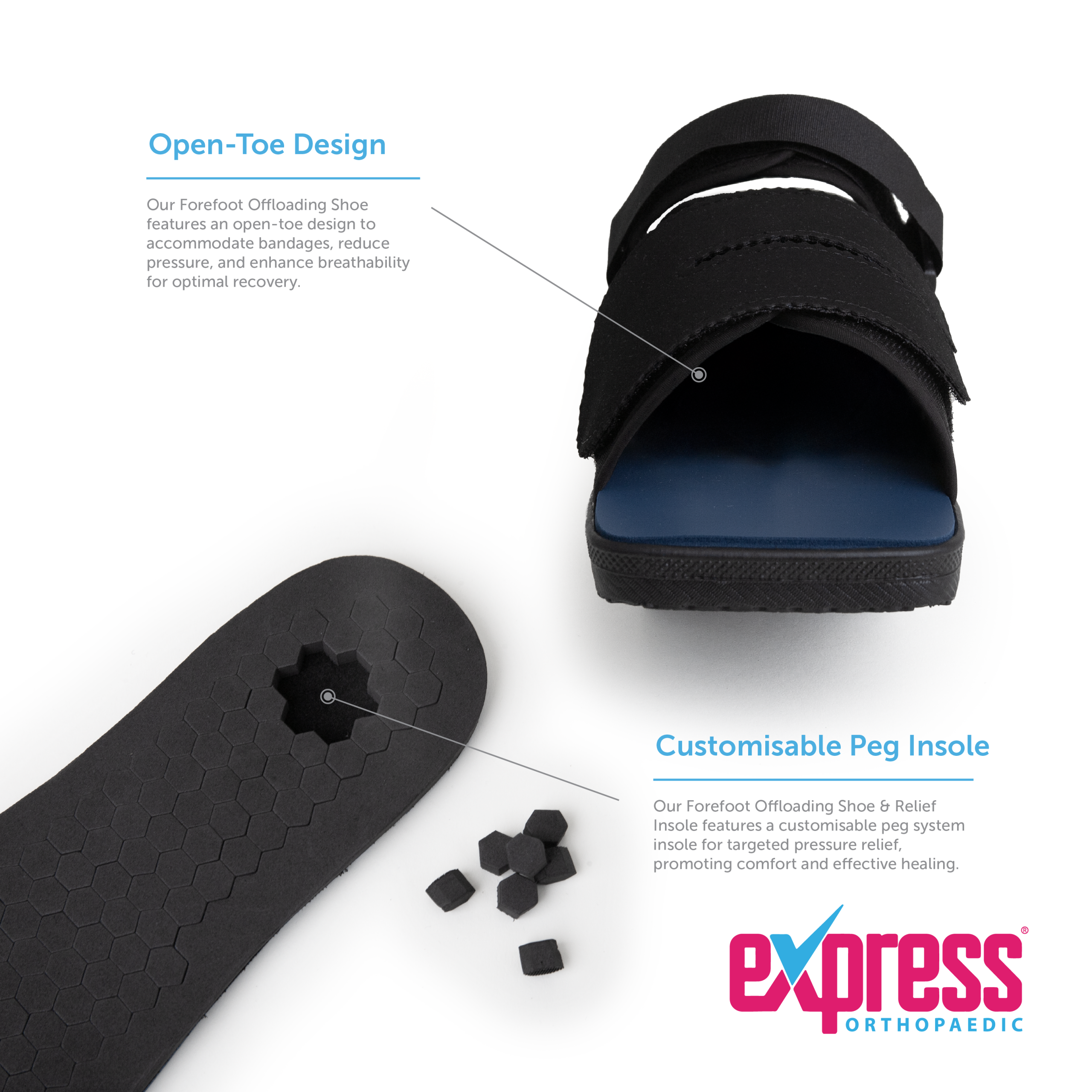 Forefoot Offloading Shoe & Relief Insole