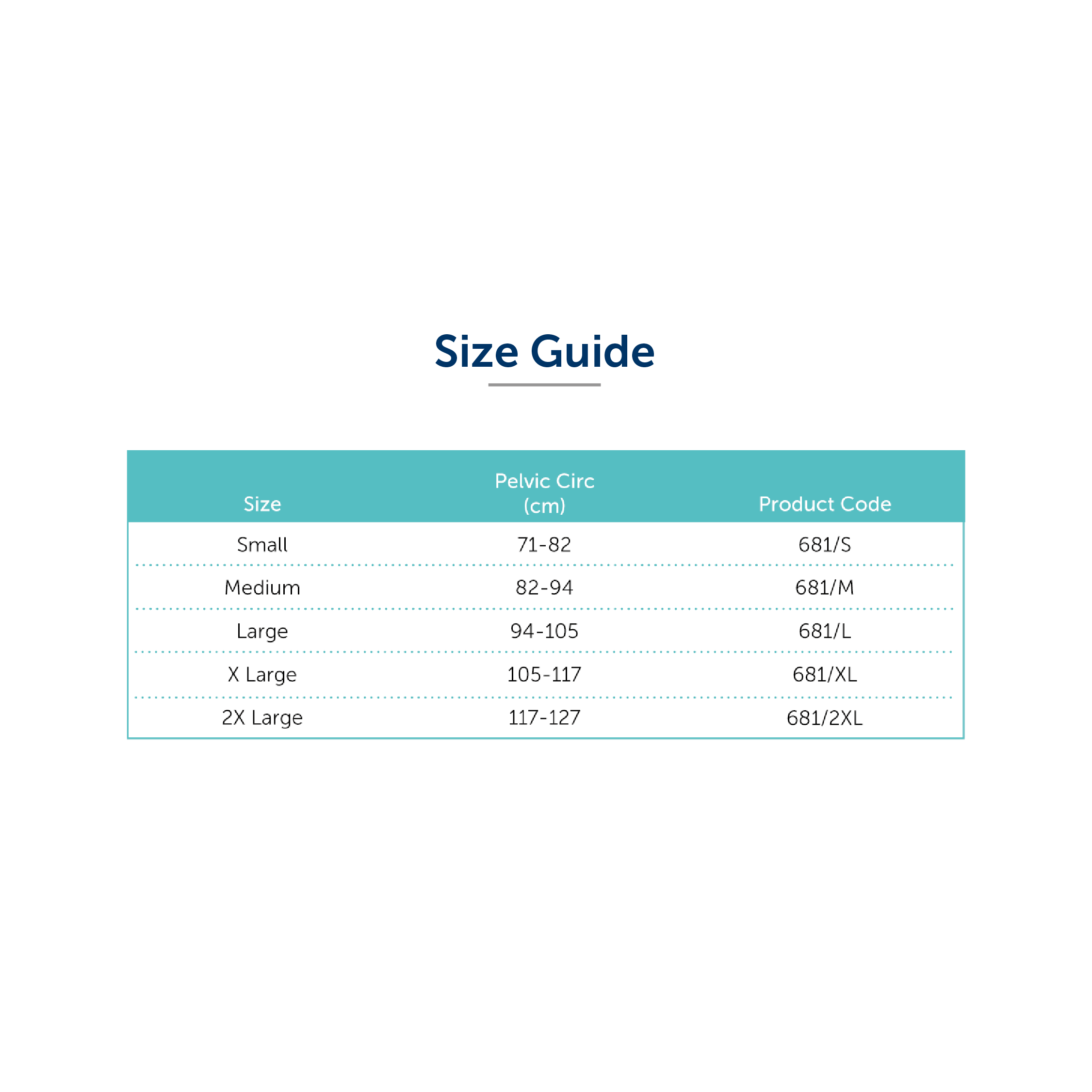 Pavis® Maternity Briefs Size Guide