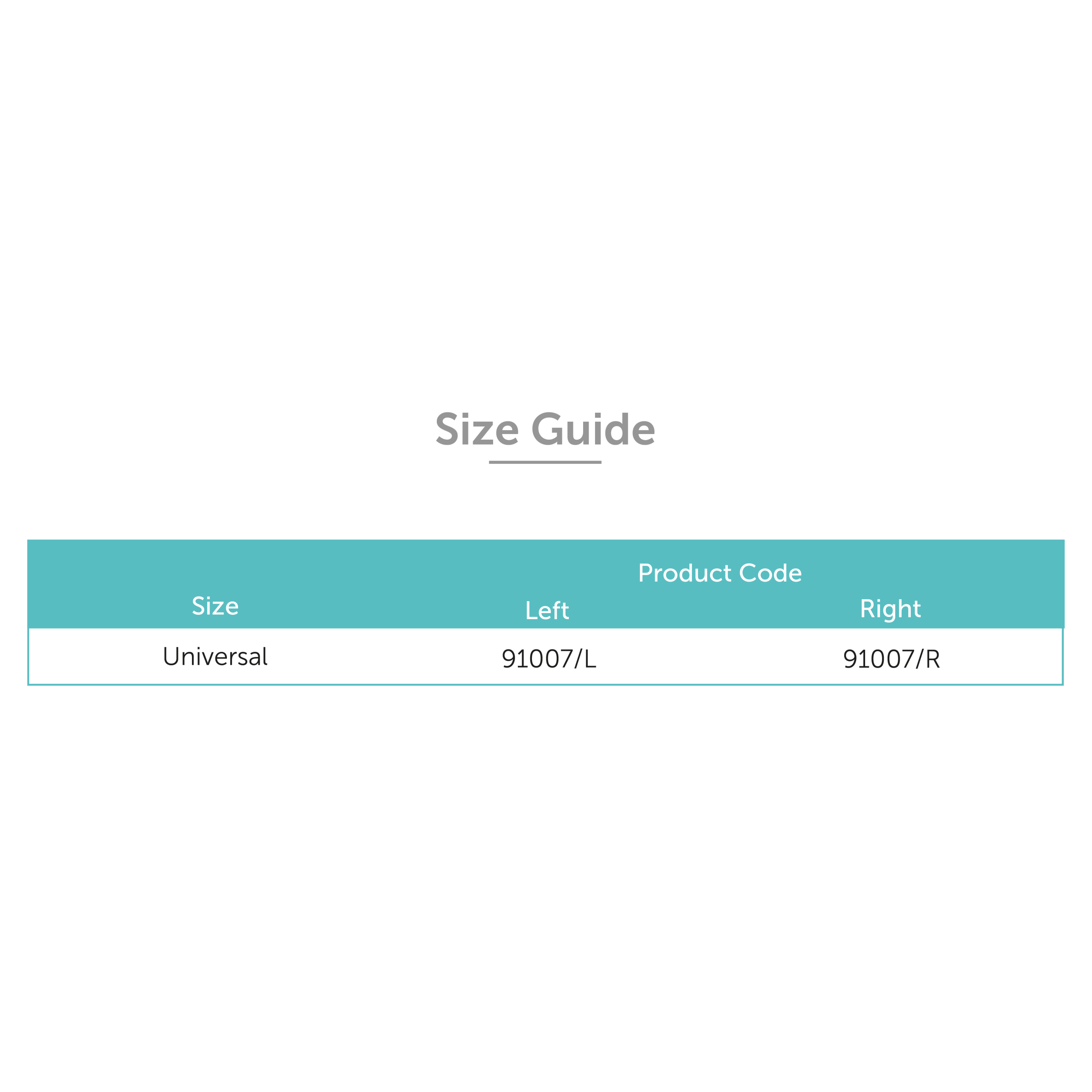 Hipocross® Hip Orthosis ROM Hinge Attachment Size Chart