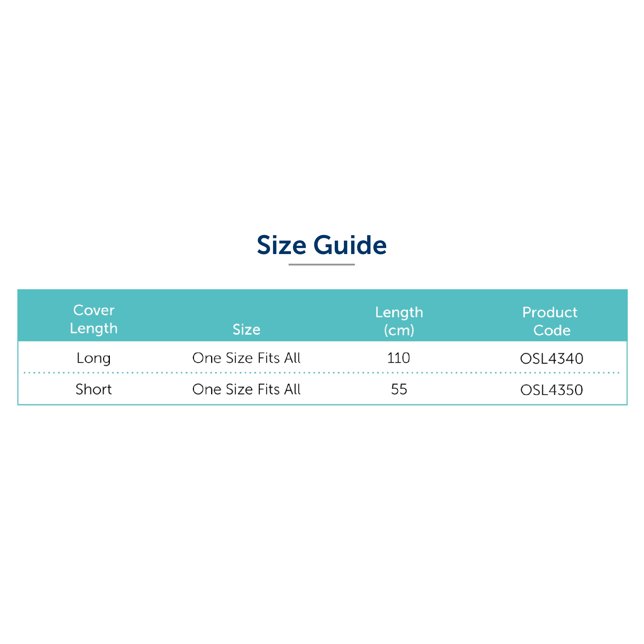 Orliman® Waterproof Arm Cast Cover Size Chart