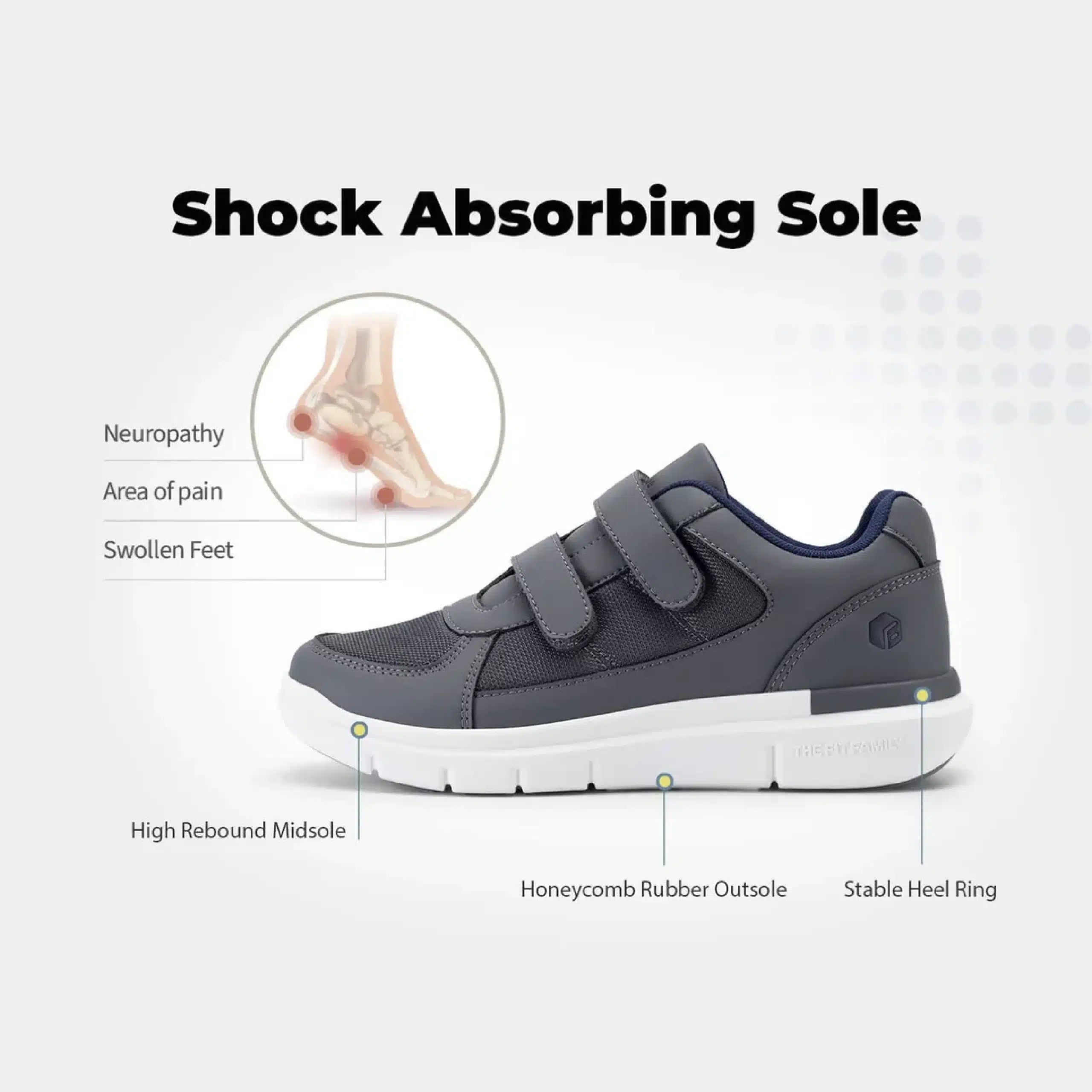 FitVille Men's EasyTop Duo Strap Diabetic Shoes