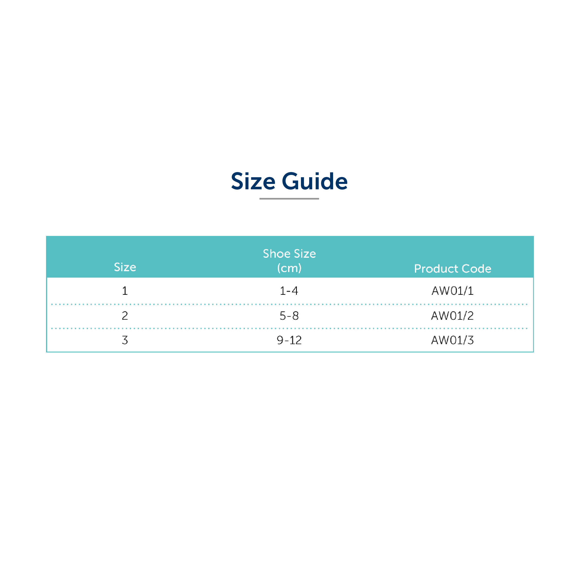 Orliman® Adjustable Wedge for Walker Boots Size Chart