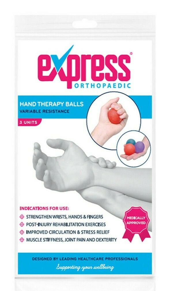 Hand Therapy Balls Set Of 3 Rehabilitation Orthotix Uk £1295