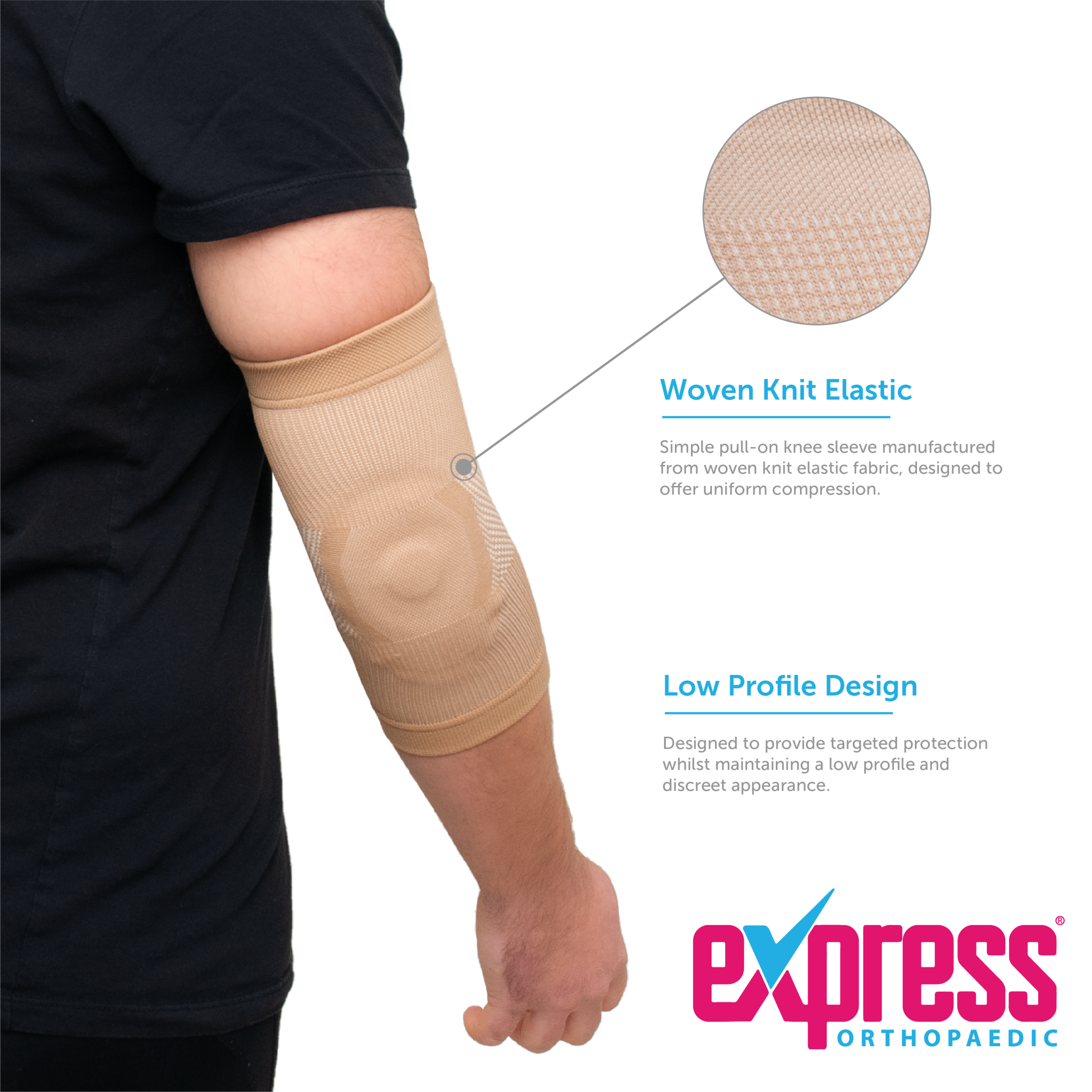 Compression Knit Elbow Sleeve with Gel Support
